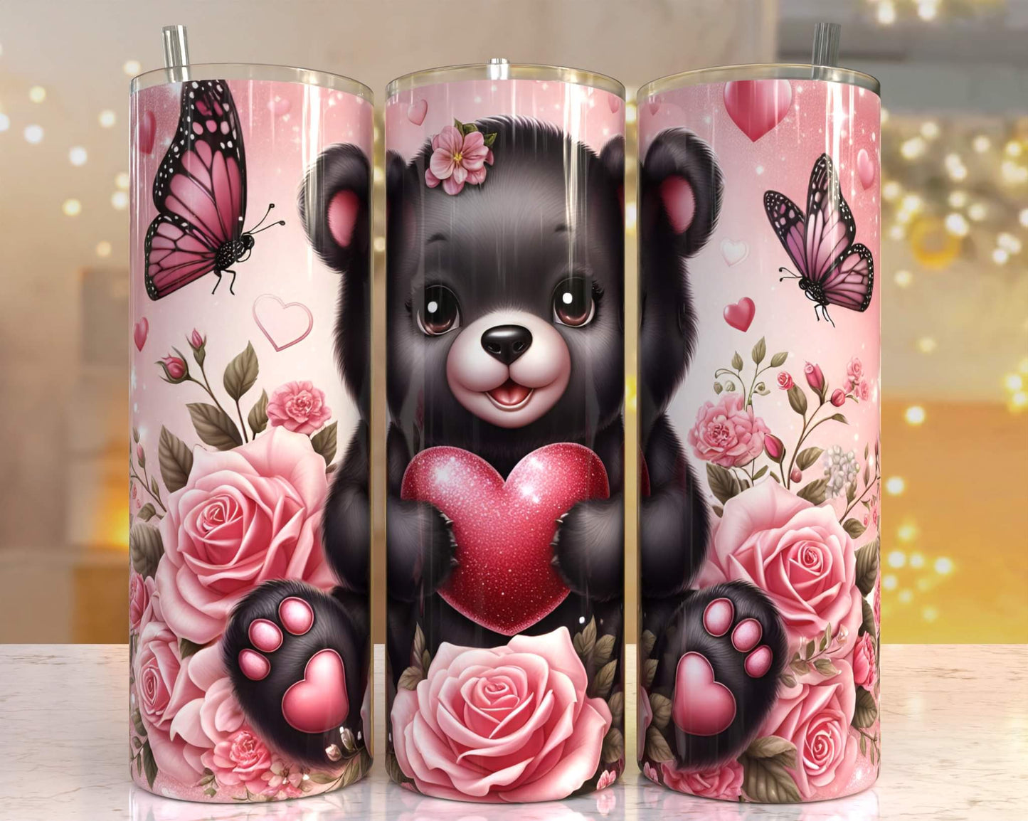 Valentine's BlackBear #1 20 Ounce Tumbler