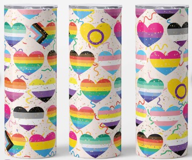 Pride 3 COLORFUL 20 ounce tumbler