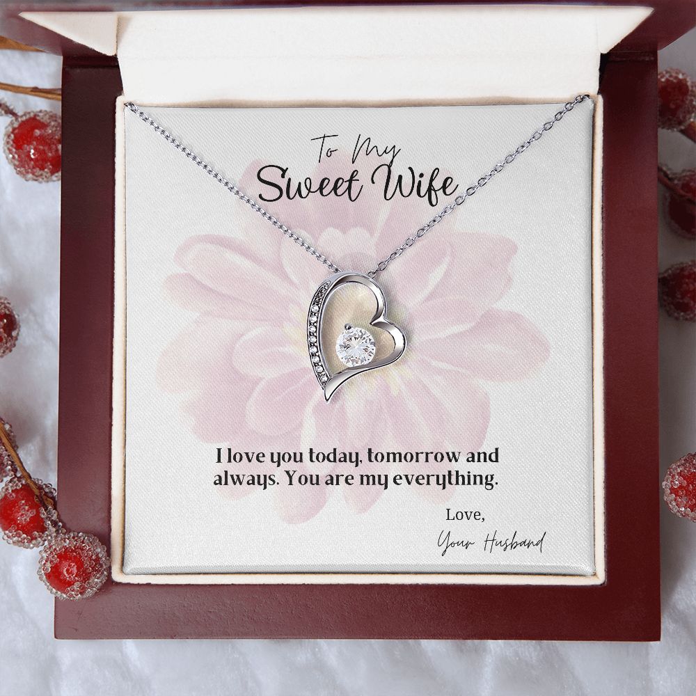 Wife Forever Love Necklace with On Demand Message Card