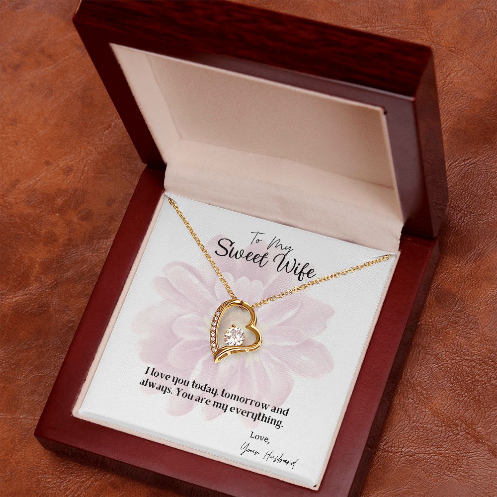 Wife Forever Love Necklace with On Demand Message Card