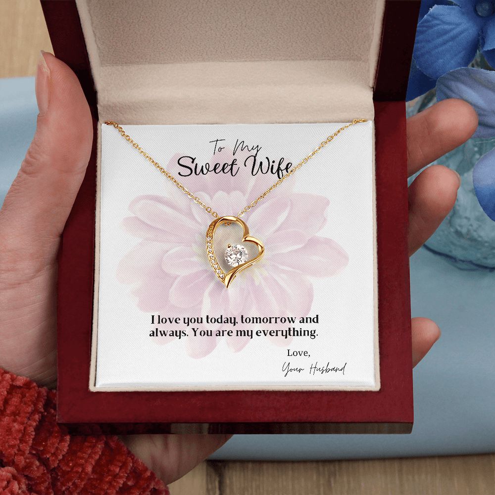 Wife Forever Love Necklace with On Demand Message Card