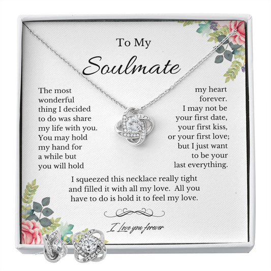 Soulmate Love Knot Necklace and Earrings Set