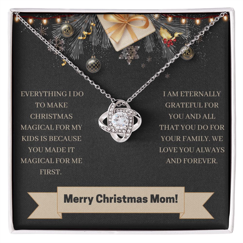 Mom Love Knot Necklace (Yellow and White Gold Variants)