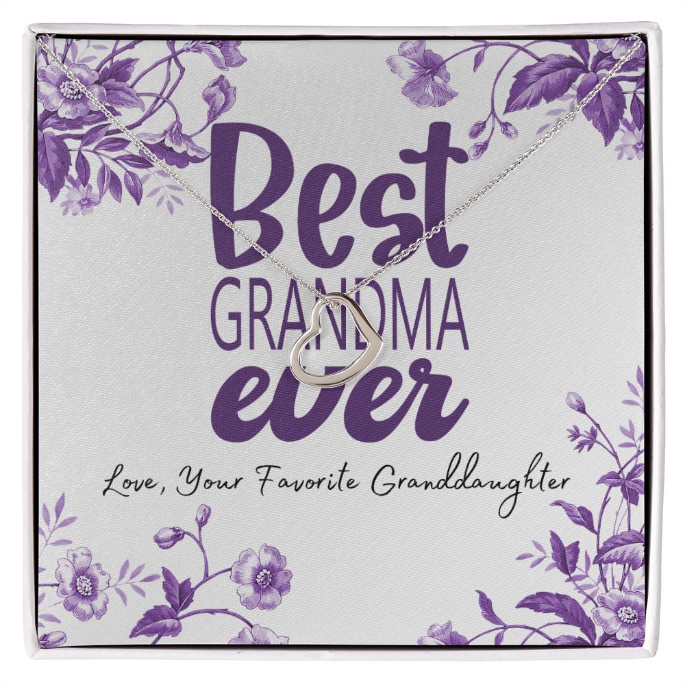 Best Grandma Delicate Heart Necklace