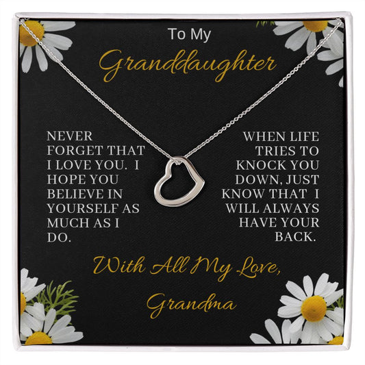 Granddaughter Delicate Heart Necklace