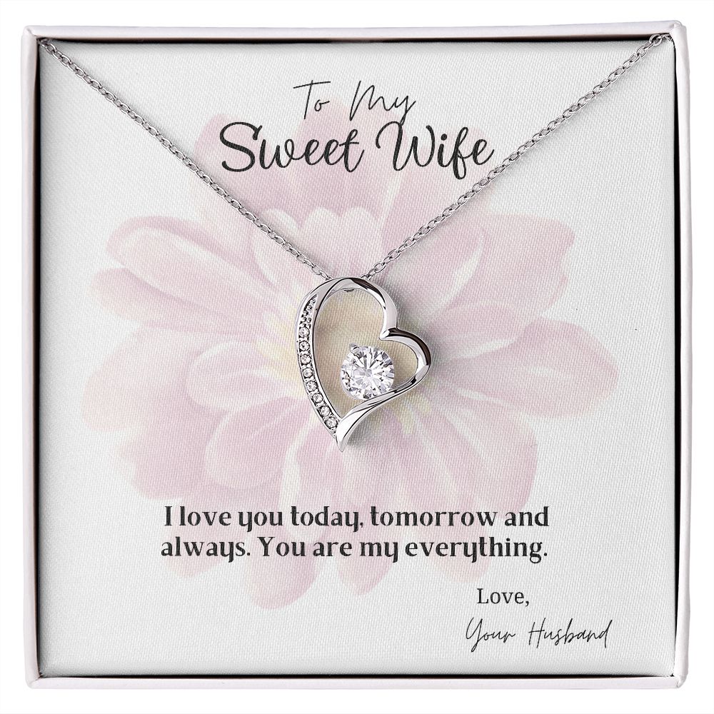 Wife Forever Love Necklace with On Demand Message Card