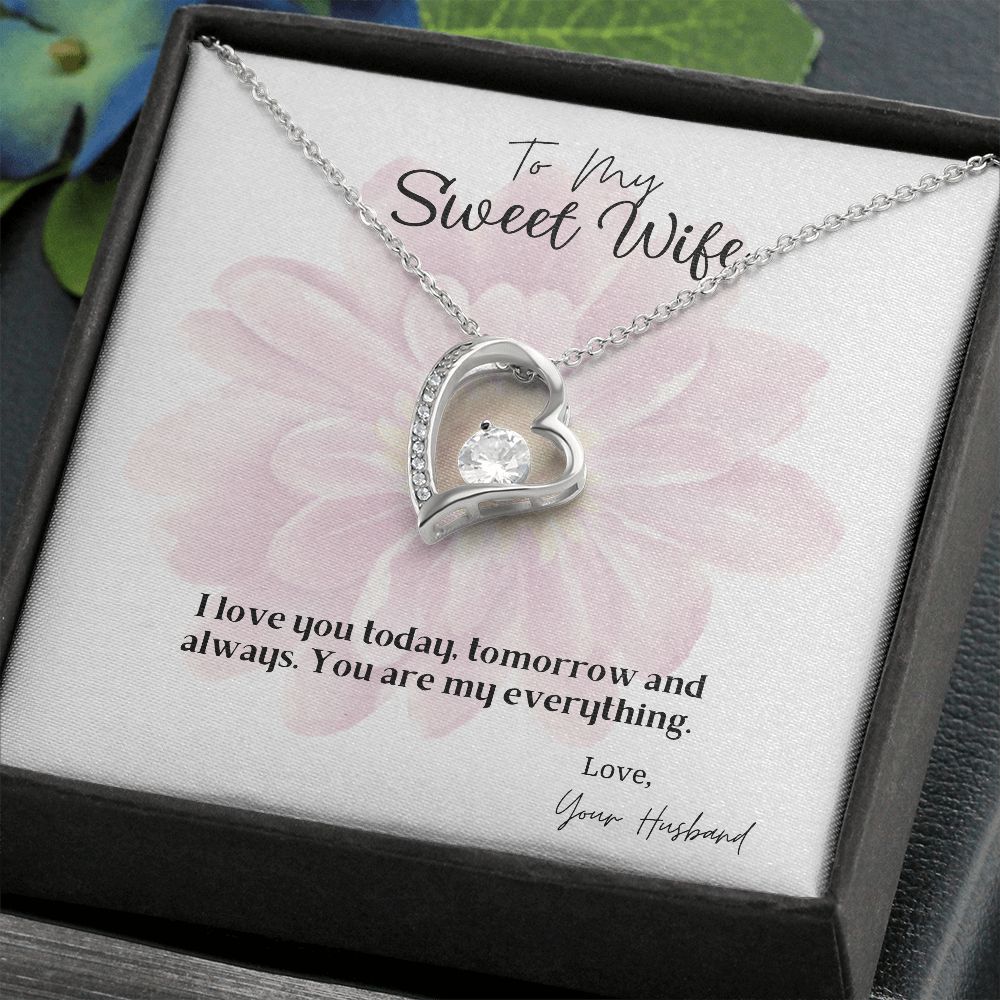 Wife Forever Love Necklace with On Demand Message Card