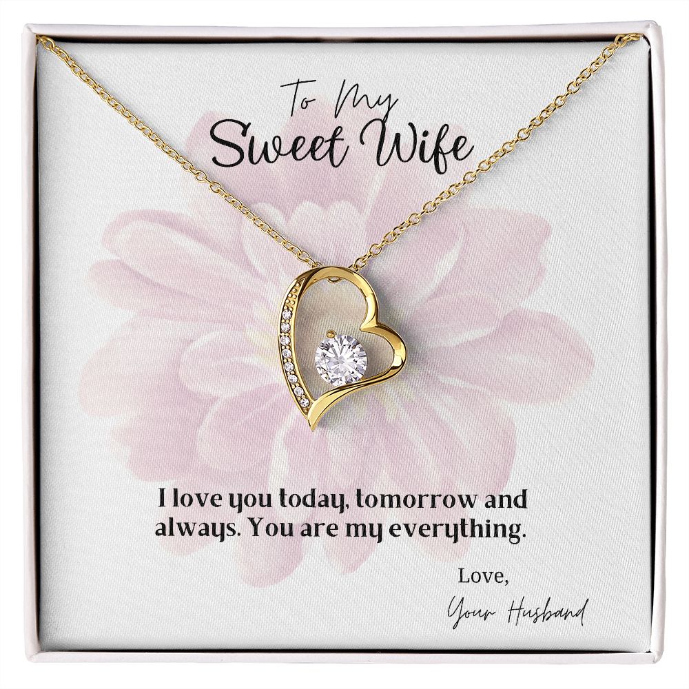 Wife Forever Love Necklace with On Demand Message Card