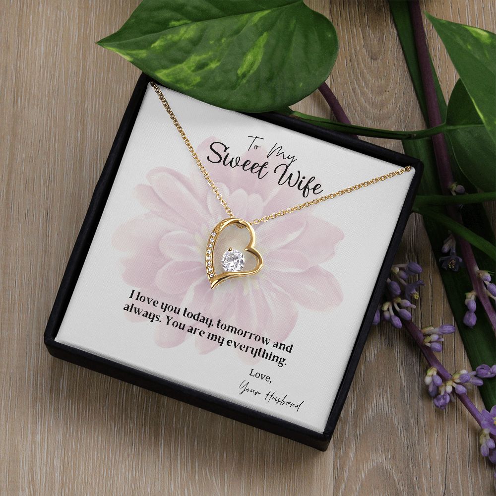 Wife Forever Love Necklace with On Demand Message Card